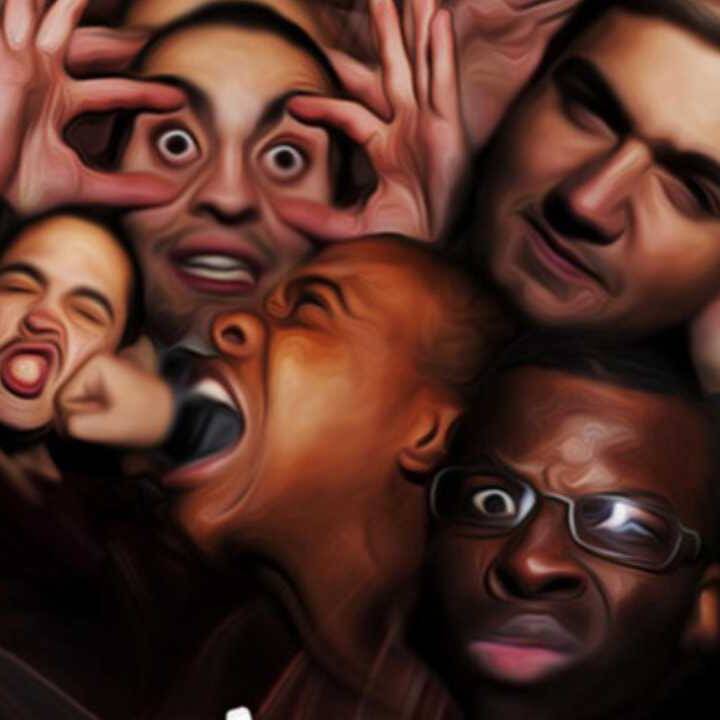 Grognation Sem Censura album cover with abstract expressive faces